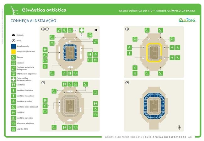 Mapa Arena Olímpica Rio - Ginástica Artística, Rítmica, Trampolim  / Foto: Rio 2016 